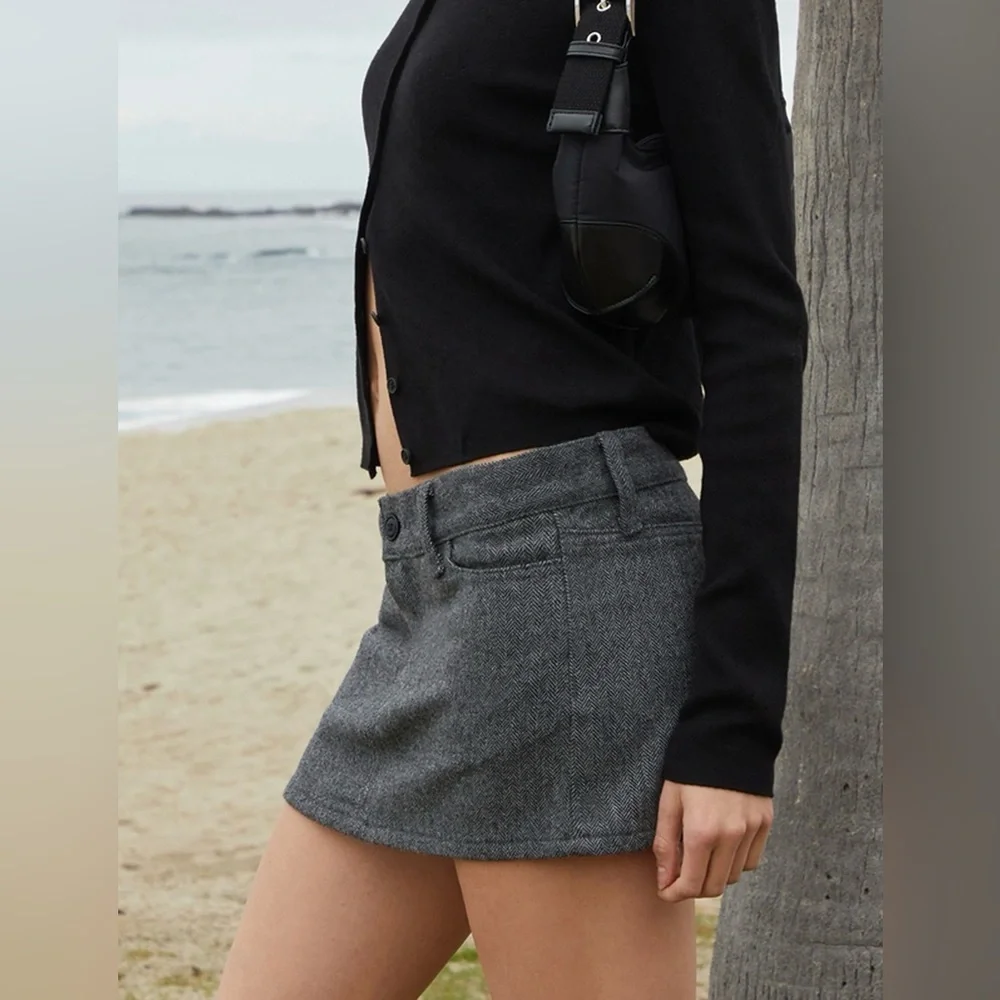 John Galt (by Brandy Melville) Noemi Wool Mini Skirt
